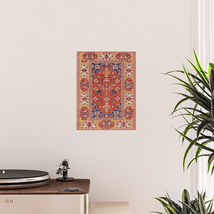 Antique Turkish Warm Brick Red Anatolian Oushak  Poster Gallery Image 2