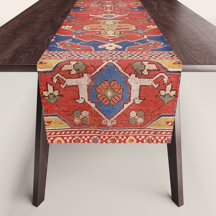 Antique Turkish Warm Brick Red Anatolian Oushak  Table Runner Gallery Image 1