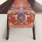 Antique Turkish Warm Brick Red Anatolian Oushak  Table Runner Gallery Image 1