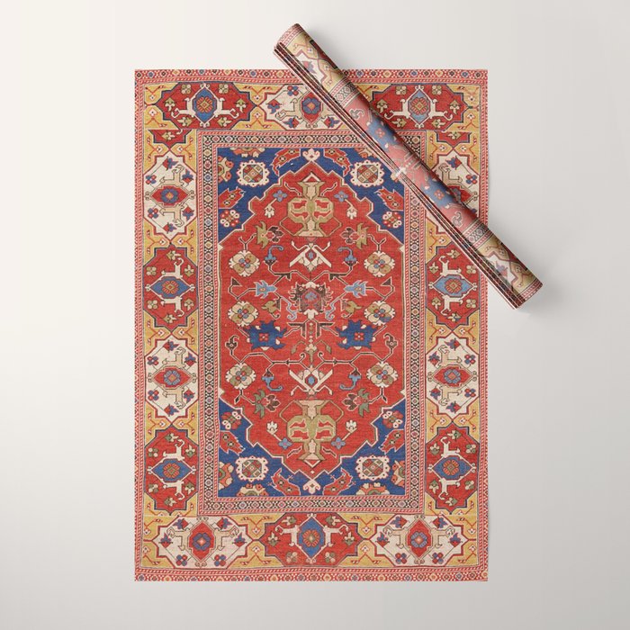 Antique Turkish Warm Brick Red Anatolian Oushak  Wrapping Paper Gallery Image 1