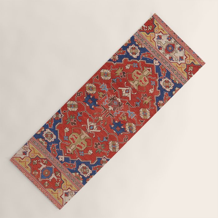 Antique Turkish Warm Brick Red Anatolian Oushak  Yoga Mat Gallery Image 1