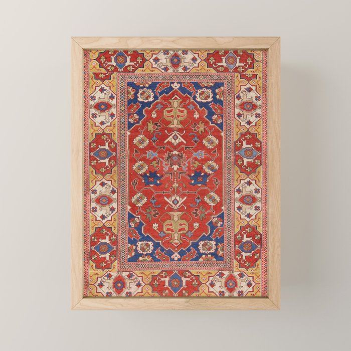 Antique Turkish Warm Brick Red Anatolian Oushak  Mini Art Print Gallery Image 1