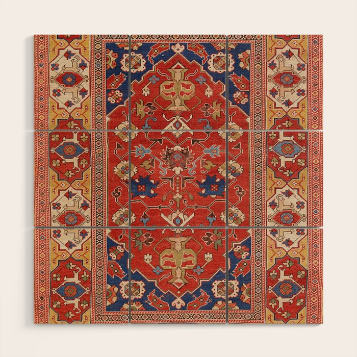 Antique Turkish Warm Brick Red Anatolian Oushak  Wood Wall Art Gallery Image 1