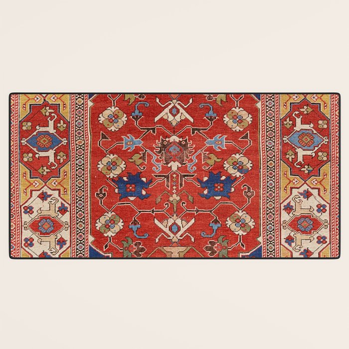 Antique Turkish Warm Brick Red Anatolian Oushak  Desk Mat Gallery Image 3
