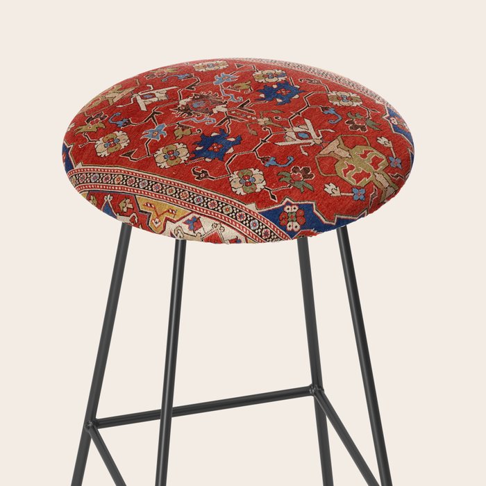 Antique Turkish Warm Brick Red Anatolian Oushak  Stool Gallery Image 2