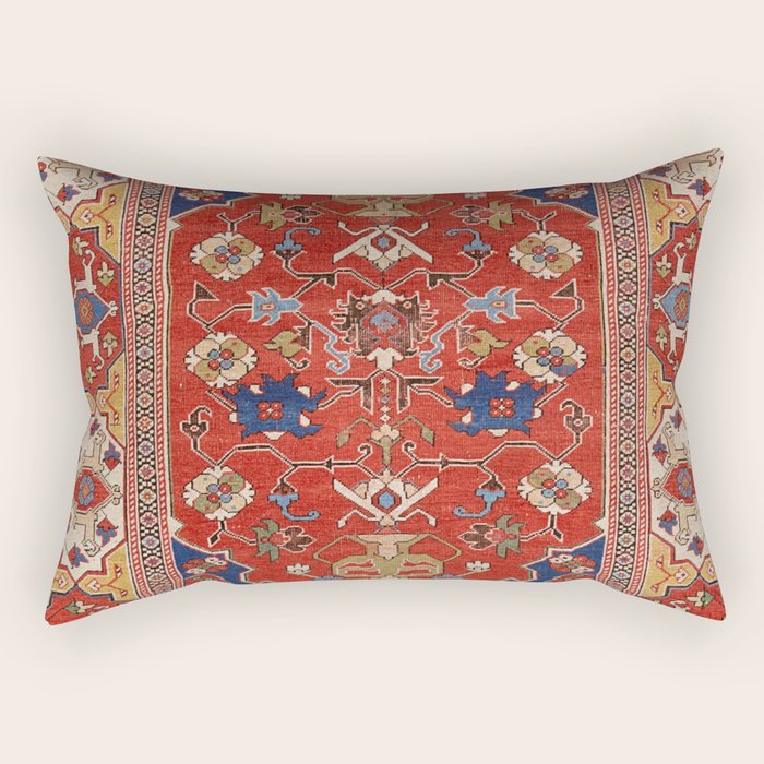 Antique Turkish Warm Brick Red Anatolian Oushak  Rectangular Pillow Gallery Image 1