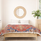 Antique Turkish Warm Brick Red Anatolian Oushak  Duvet Cover Gallery Image 3