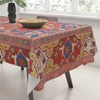 Antique Turkish Warm Brick Red Anatolian Oushak  Tablecloth Gallery Image 3