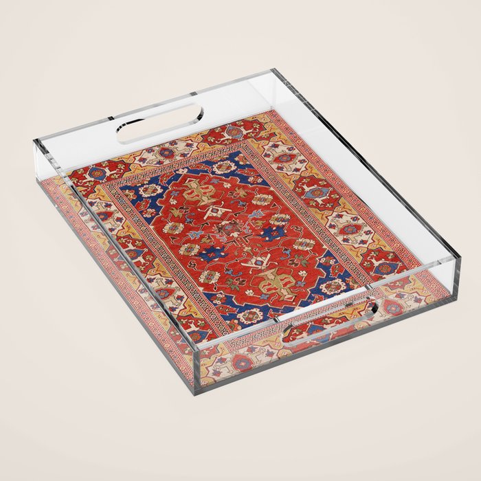 Antique Turkish Warm Brick Red Anatolian Oushak  Acrylic Tray Gallery Image 1