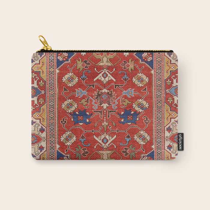 Antique Turkish Warm Brick Red Anatolian Oushak  Carry All Pouch Gallery Image 1