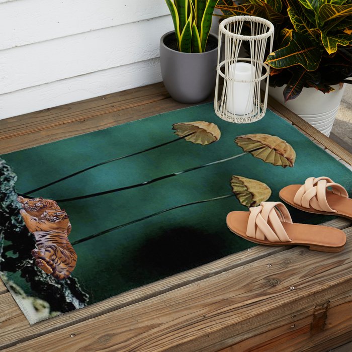 Resting Tigers Outdoor Rug Gallery Image 2