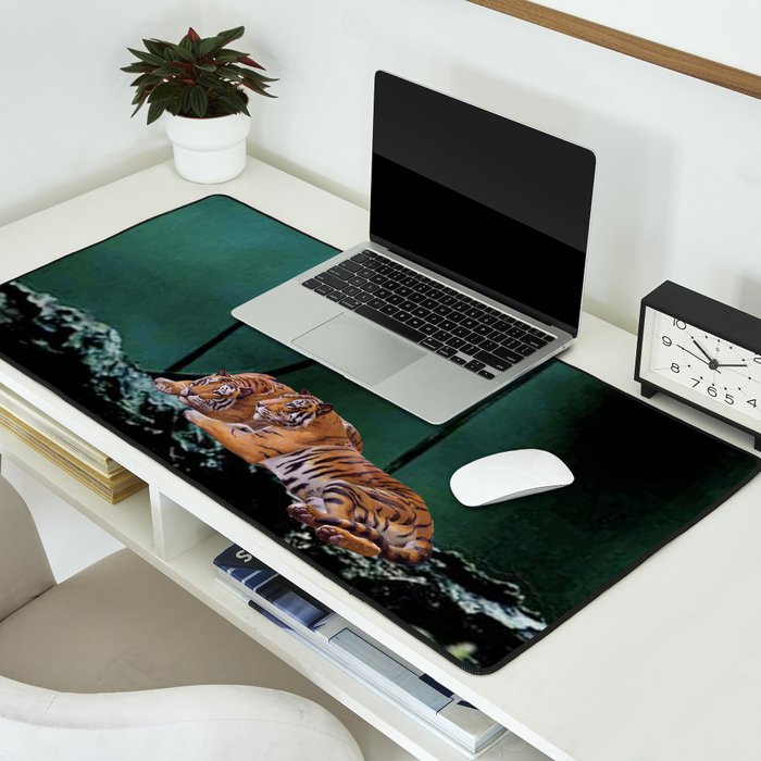 Resting Tigers Desk Mat Gallery Image 2