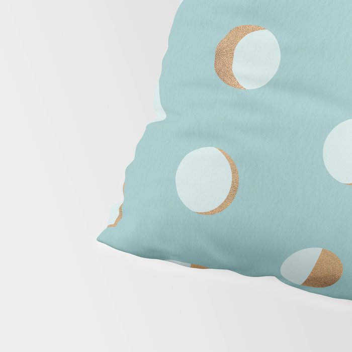 The Lunar Cycle â¢ Phases of the Moon â Copper & Robin's Egg Blue Palette Pillow Sham Gallery Image 4