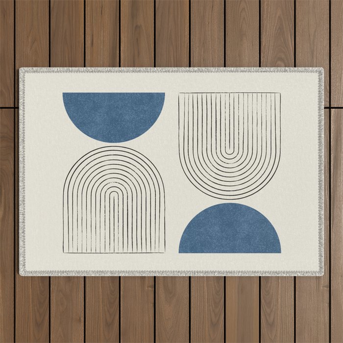 Arch Balance Blue Outdoor Rug Gallery Image 1