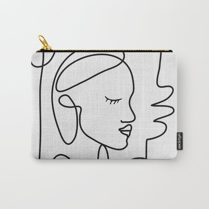 One Line Portrait 1 Carry All Pouch Gallery Image 1