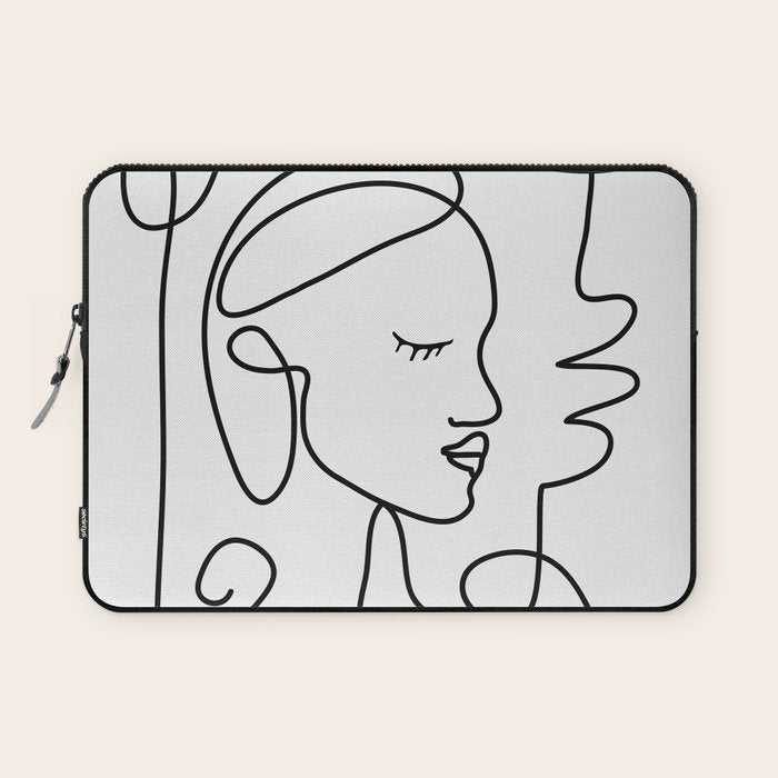 One Line Portrait 1 Laptop Sleeve Gallery Image 1