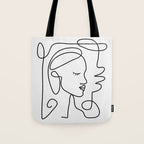 One Line Portrait 1 Tote Bag Gallery Image 1