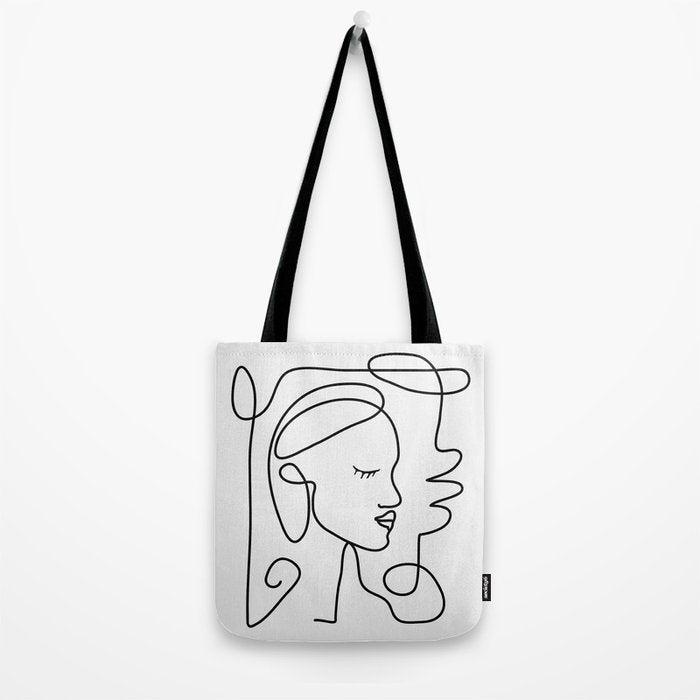 One Line Portrait 1 Tote Bag Gallery Image 2
