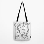 One Line Portrait 1 Tote Bag Gallery Image 2