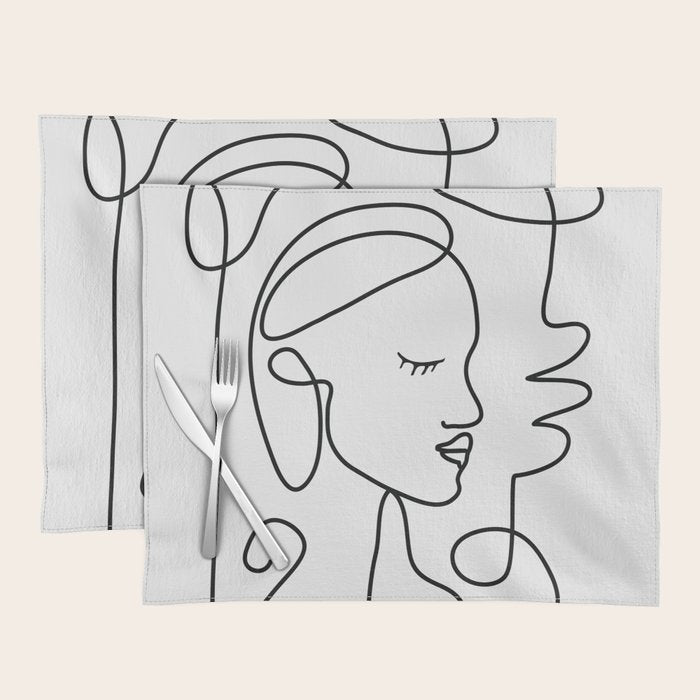 One Line Portrait 1 Placemat Gallery Image 1
