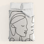 One Line Portrait 1 Comforter Gallery Image 6