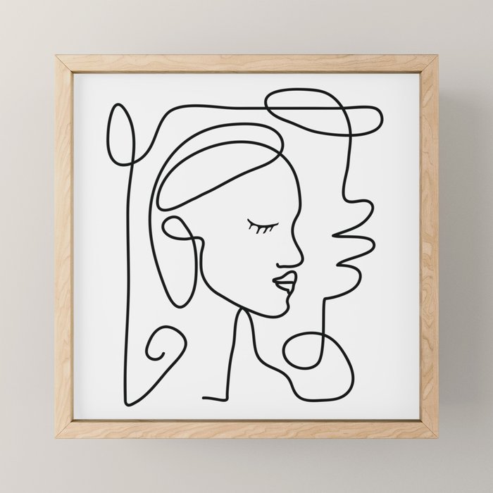 One Line Portrait 1 Mini Art Print Gallery Image 1