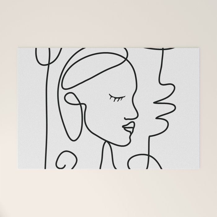 One Line Portrait 1 Welcome Mat Gallery Image 1