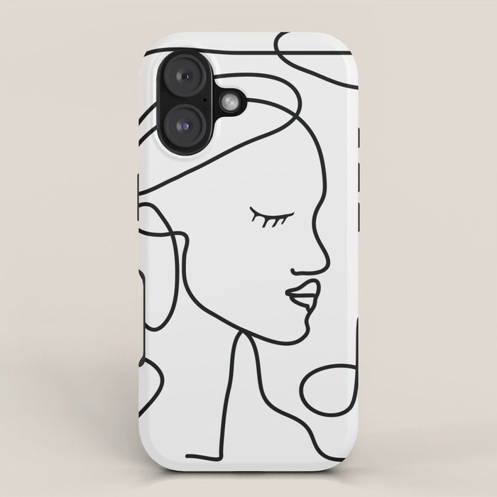 One Line Portrait 1 iPhone Case Gallery Image 1