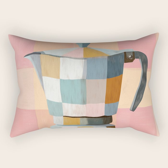 Patchwork Moka Pot Rectangular Pillow Gallery Image 2