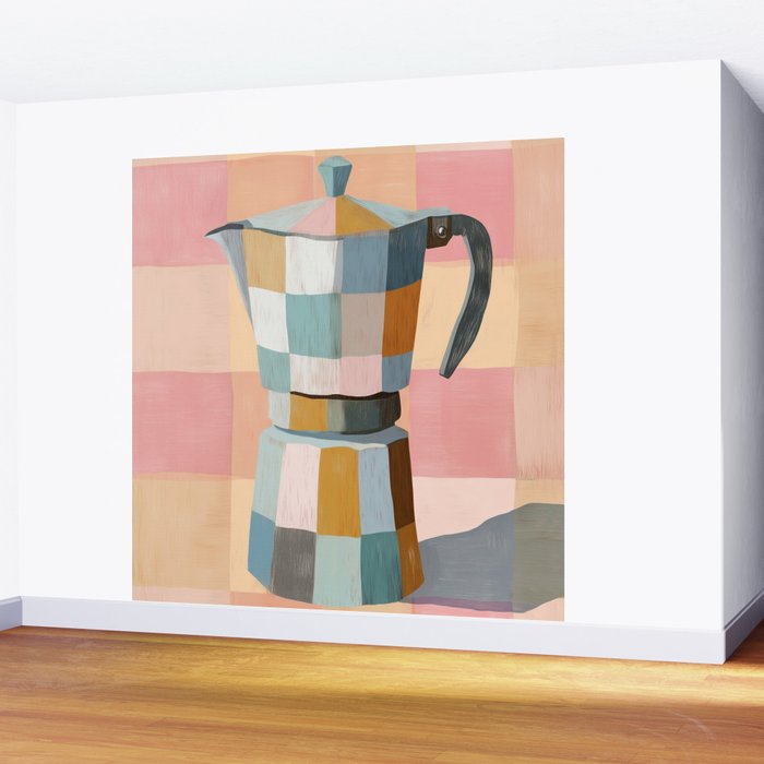 Patchwork Moka Pot Wall Mural Gallery Image 2