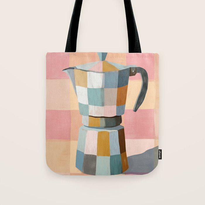 Patchwork Moka Pot Tote Bag Gallery Image 1