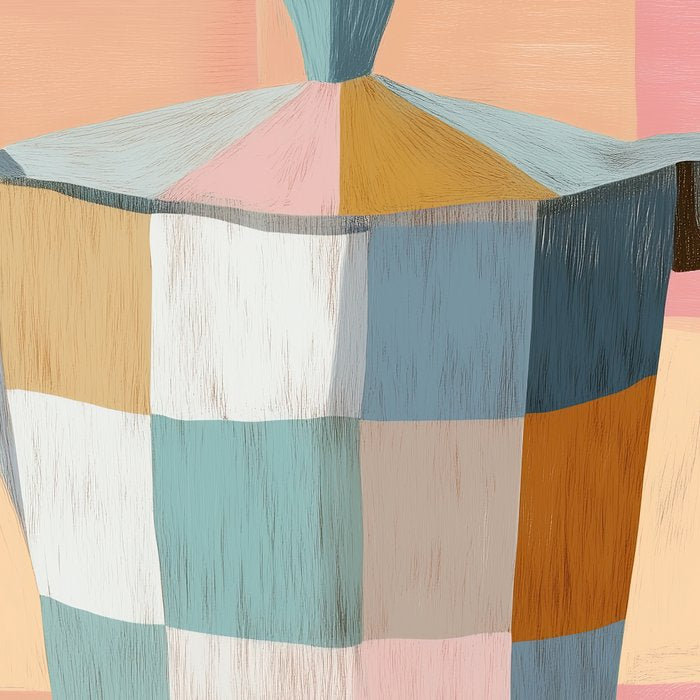 Patchwork Moka Pot Coffee Mug Gallery Image 2