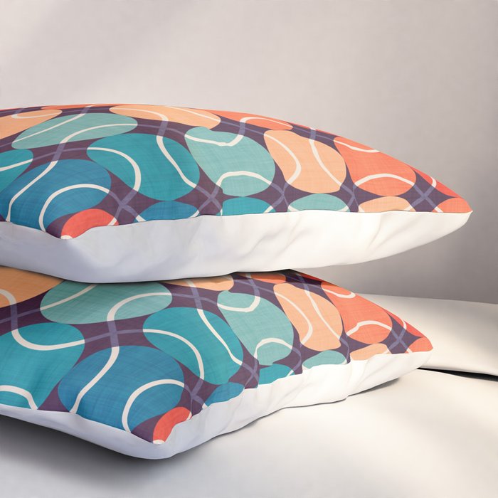 Retro Tennis 70s Rainbow Pillow Sham Gallery Image 3