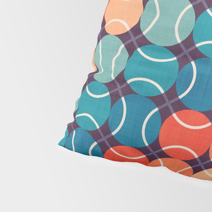 Retro Tennis 70s Rainbow Pillow Sham Gallery Image 4