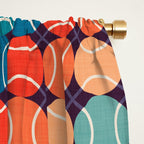 Retro Tennis 70s Rainbow Window Curtain Gallery Image 2
