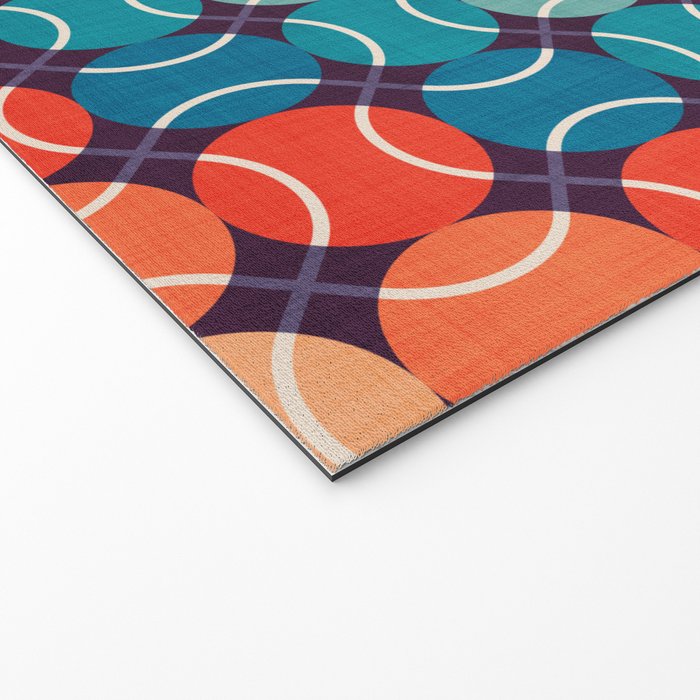 Retro Tennis 70s Rainbow Welcome Mat Gallery Image 2