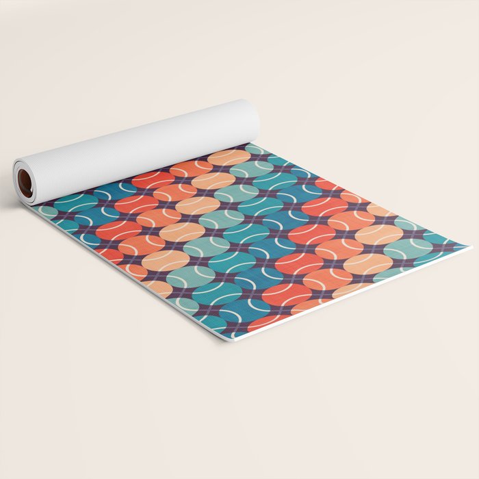 Retro Tennis 70s Rainbow Yoga Mat Gallery Image 2