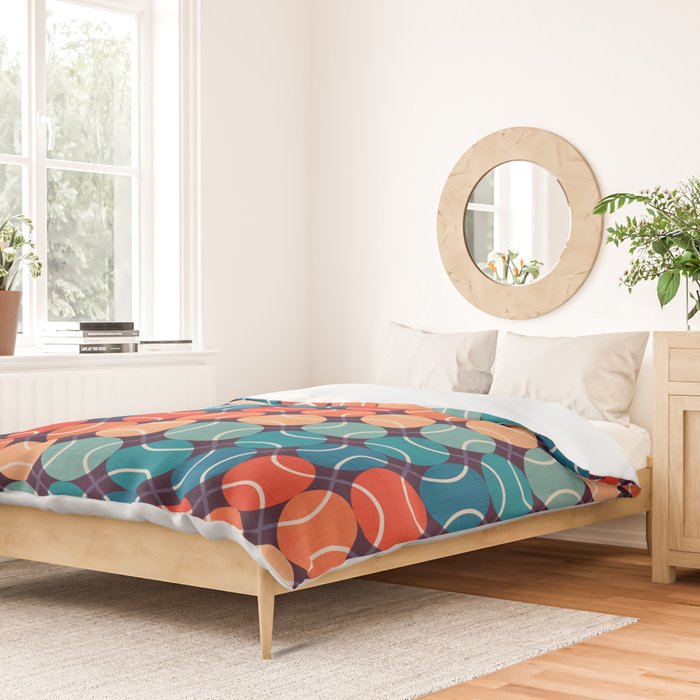 Retro Tennis 70s Rainbow Duvet Cover Gallery Image 2