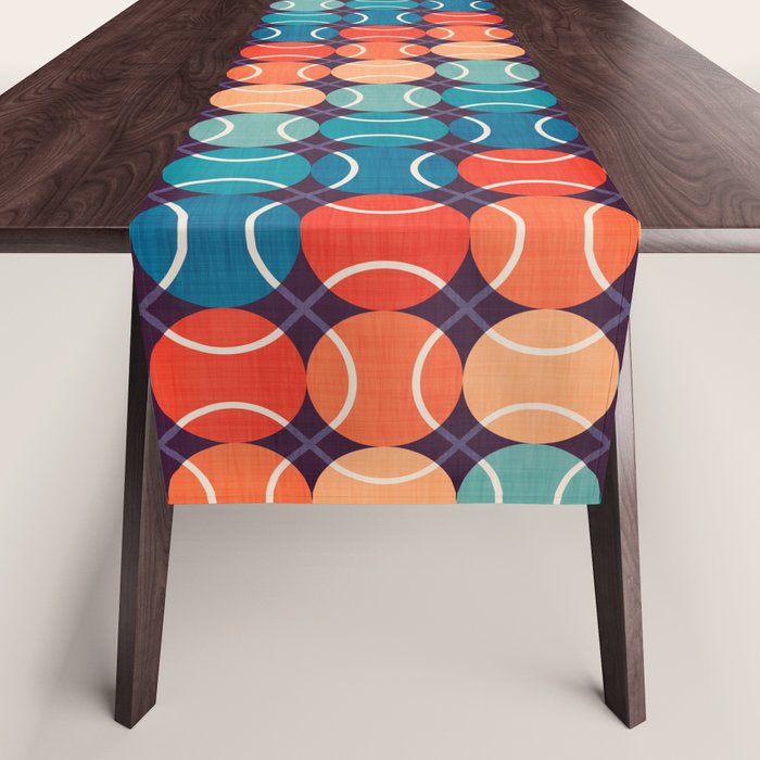Retro Tennis 70s Rainbow Table Runner Gallery Image 1