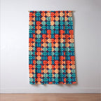 Retro Tennis 70s Rainbow Window Curtain Gallery Image 3