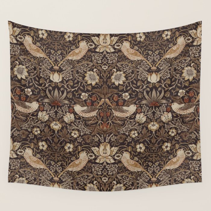 William Morris strawberry thief design Wall Tapestry Gallery Image 4