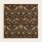 William Morris strawberry thief design Wood Wall Art Gallery Image 1