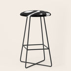 Knots Black & White Minimalist Ink Tribal Mid Century Pattern Dark Painting Pattern Stool Gallery Image 1