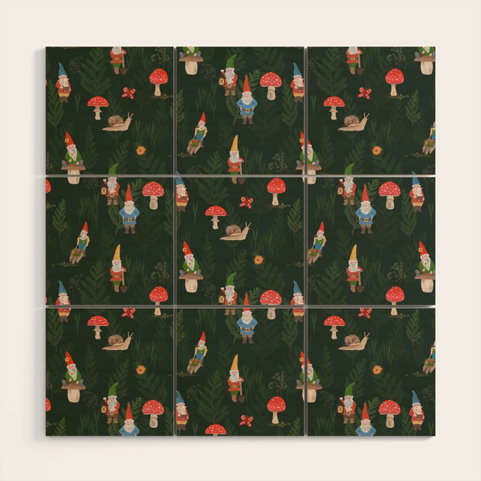 Woodland Gnomes Wood Wall Art Gallery Image 1