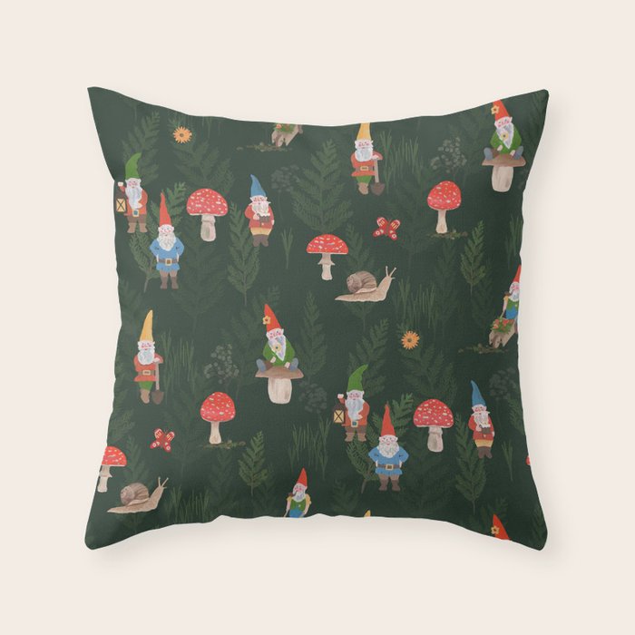 Woodland Gnomes Throw Pillow Gallery Image 6