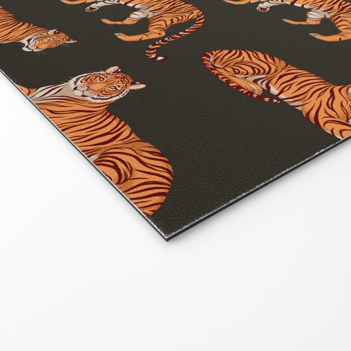 Tigers - Charcoal Black Welcome Mat Gallery Image 2