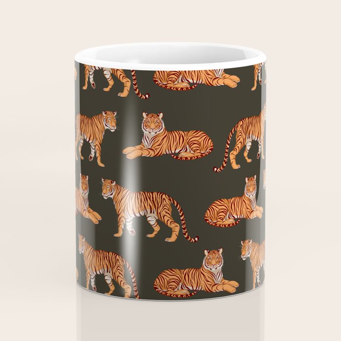 Tigers - Charcoal Black Coffee Mug Gallery Image 4