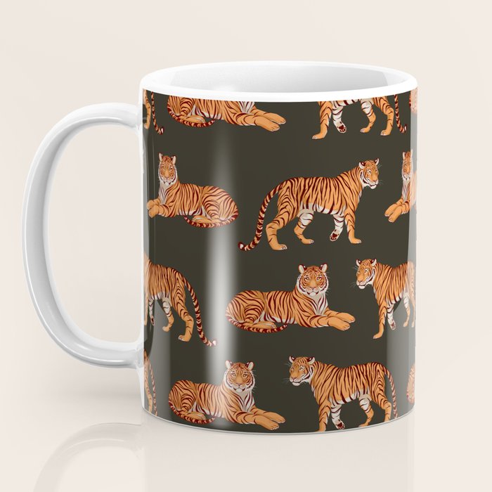 Tigers - Charcoal Black Coffee Mug Gallery Image 3