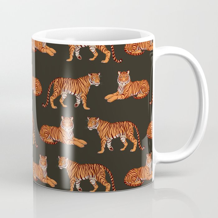 Tigers - Charcoal Black Coffee Mug Gallery Image 1