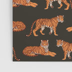 Tigers - Charcoal Black Poster Gallery Image 3